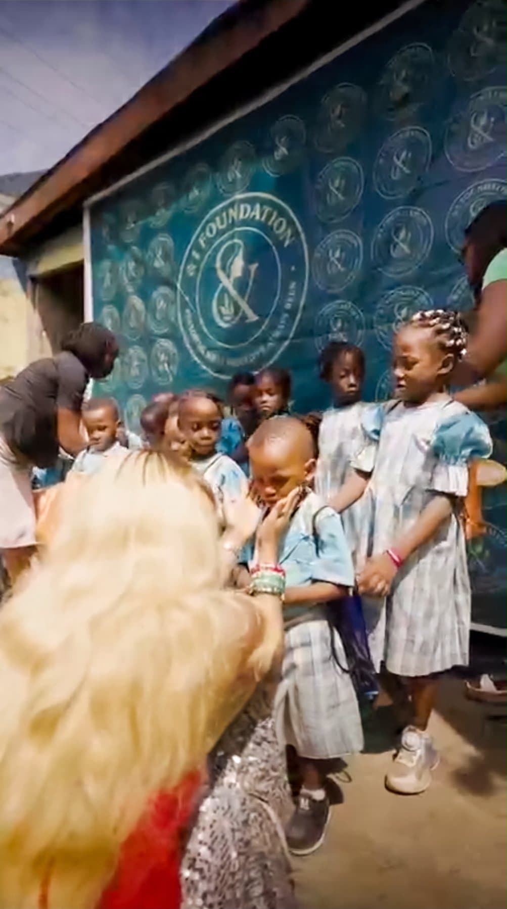 Children greeted at an & I Foundation program day
